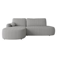 ECKSOFA Loridu O Cord, Seite: Links - Schwarz/Grau, Holz/Kunststoff (274/174cm) - MIRJAN24