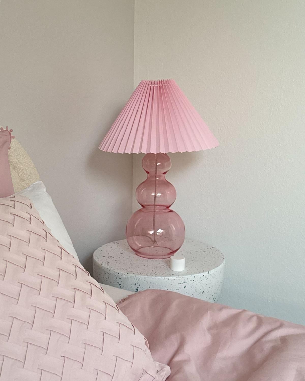 TISCHLAMPE Glas Rosa Sengwa - Pink, Glas (36/36/54cm) - Beliani