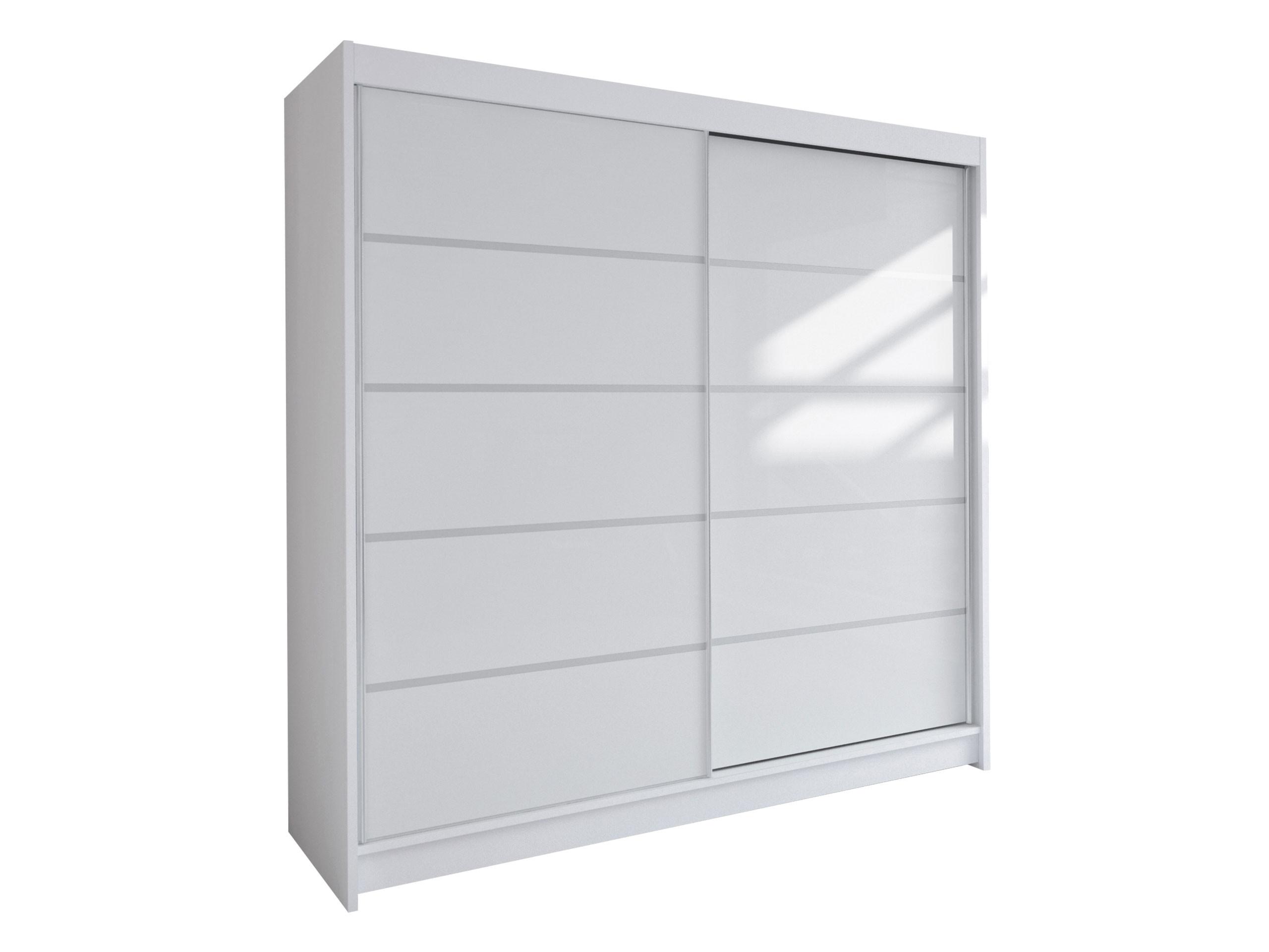 SCHWEBETÜRENSCHRANK Talin IV - Silberfarben/Weiß, Holzwerkstoff/Metall (180/215/58cm) - MIRJAN24