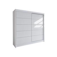 SCHWEBETÜRENSCHRANK Talin IV - Silberfarben/Weiß, Holzwerkstoff/Metall (180/215/58cm) - MIRJAN24