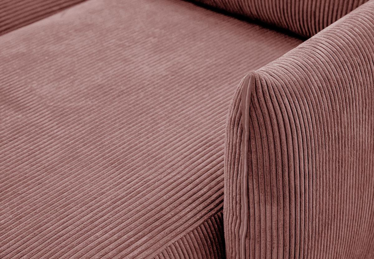 ECKSOFA TAUER 5-Sitzer, altrosa - Altrosa/Schwarz, Holzwerkstoff/Kunststoff (294/173cm) - Wozimo