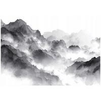 FOTOTAPETE Berge Natur Schwarzweiß 300x210 cm - Multicolor, Papier (300/210cm) - Wallarena