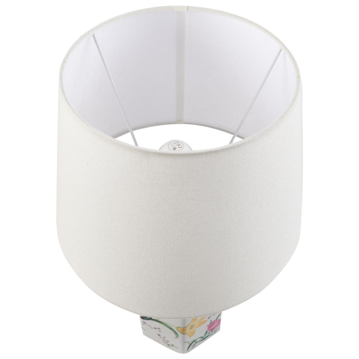 TISCHLAMPE Porzellan Weiß Cavado - Blau/Gelb, Keramik (33/33/54cm) - Beliani