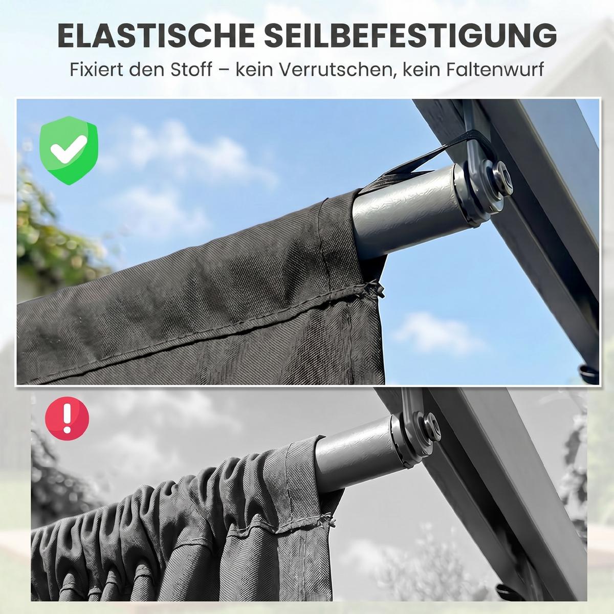 ERSATZDACH, Polyester, Dunkelgrau - Dunkelgrau, Kunststoff (255/6/250cm) - Outsunny