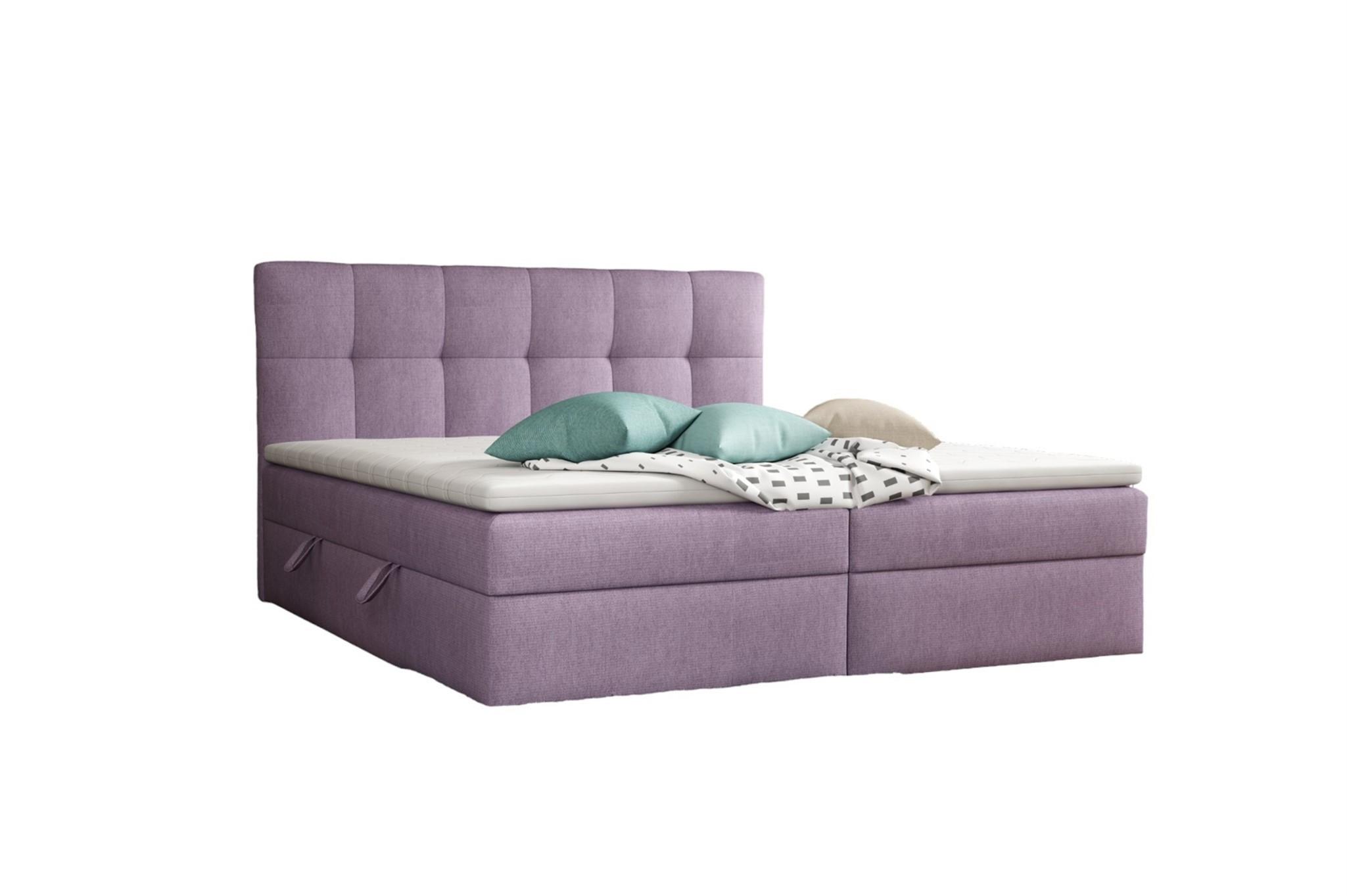 BOXBETT Arturo In Soro - Violett, Holzwerkstoff/Textil (140/200cm) - Fun Möbel