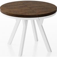 ESSTISCH Lume Weiß runder ausziehbarer, Lefkas Eiche 90-170/90/76 cm - Alteiche/Weiß, Holz/Holzwerkstoff (90/170/76cm) - WFL GROUP