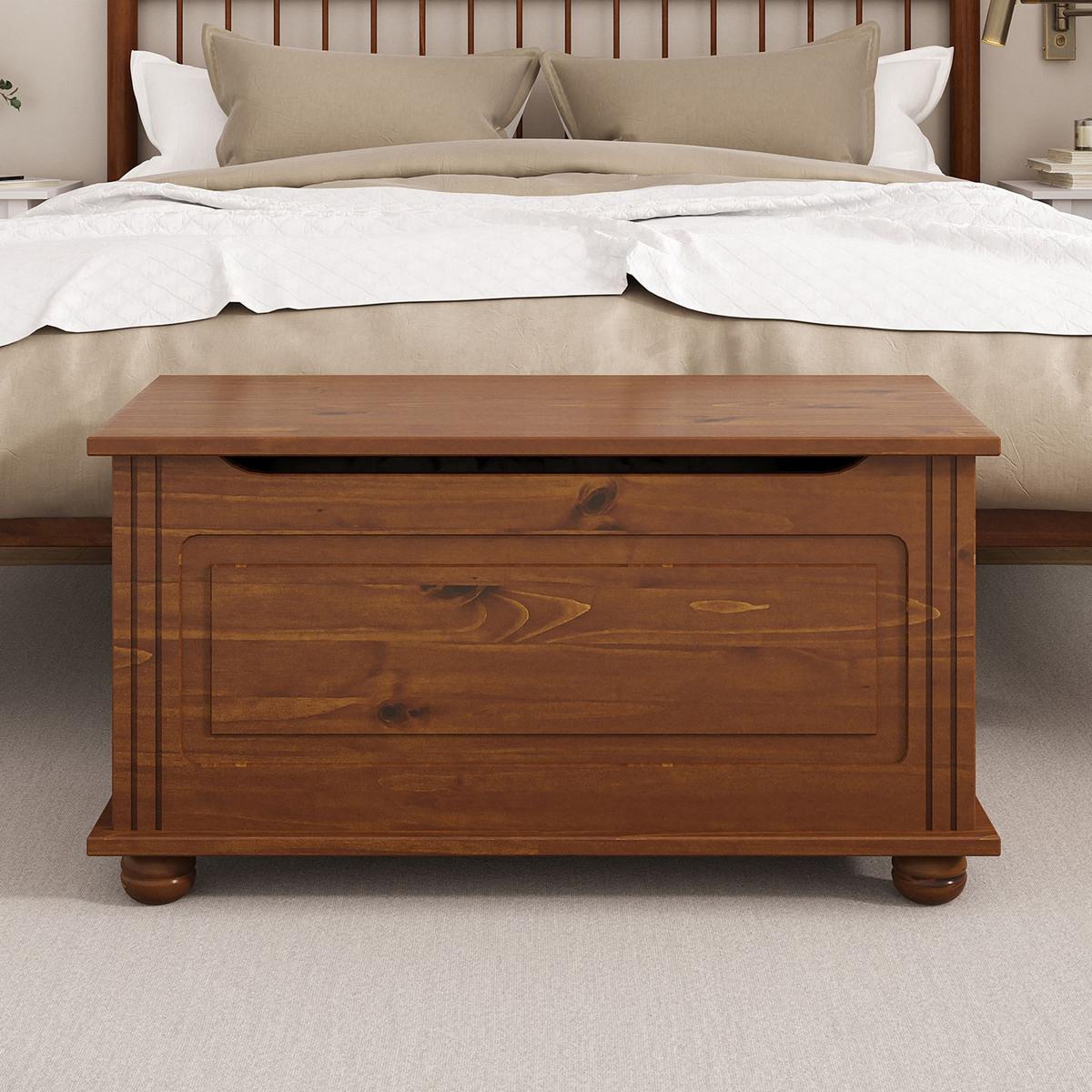 SITZTRUHE BRISTOL Kastanie - Kastanienfarben, Holz (85/45/43cm) - IDIMEX