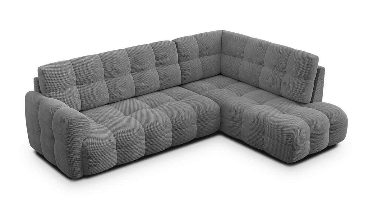 ECKSOFA MELLOW 5-Sitzer, grau - Schwarz/Grau, Holz/Textil (283/191cm) - Wozimo