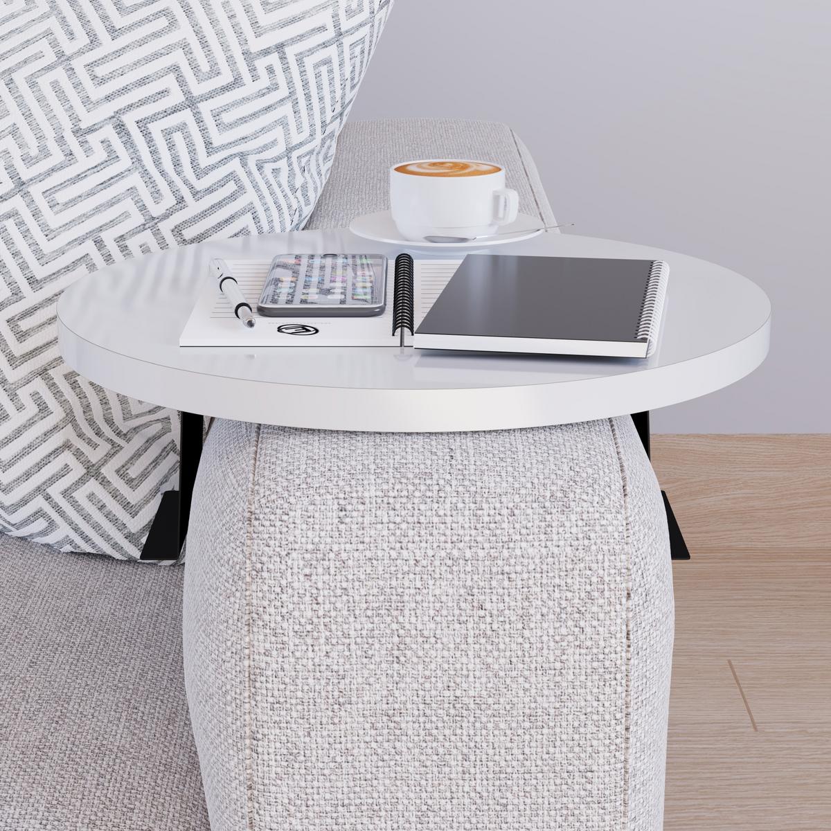 SOFATABLETT Kuleskyd - Weiß, Holzwerkstoff/Metall (34/13.5/34cm) - [en.casa]