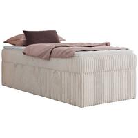 BOXBETT ZERO 90/200 - Beige Cord - H3 - Topper Visco - Beige, Textil (90/200cm) - MKS