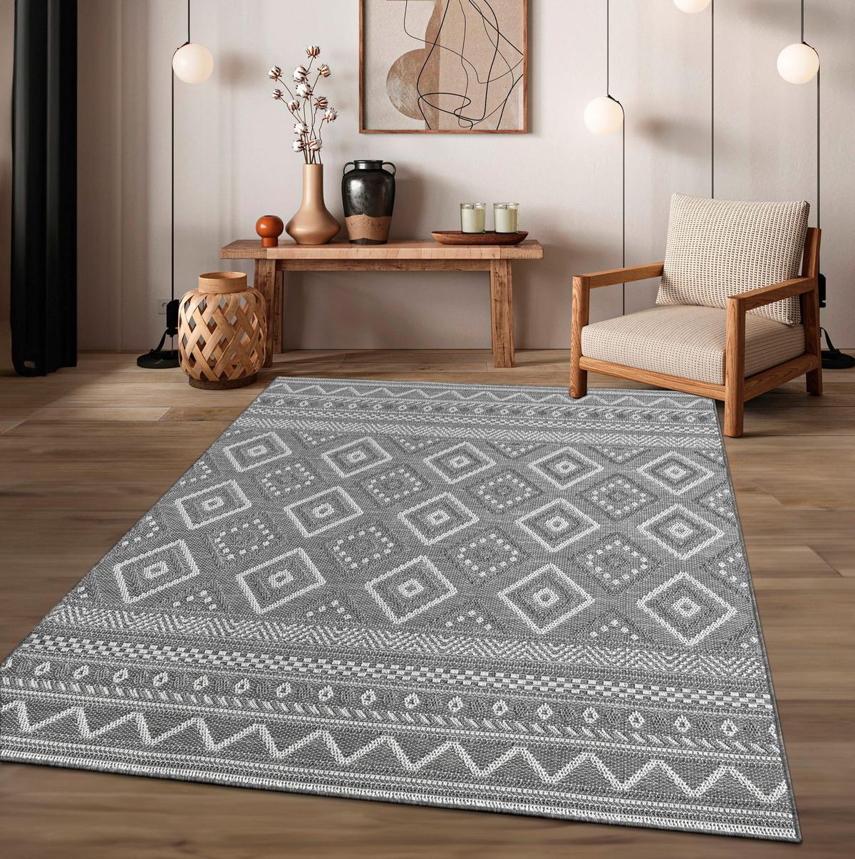 OUTDOORTEPPICH Grau-Hellgrau 200 x 280 cm - Hellgrau, Kunststoff (200/280cm) - TT Home