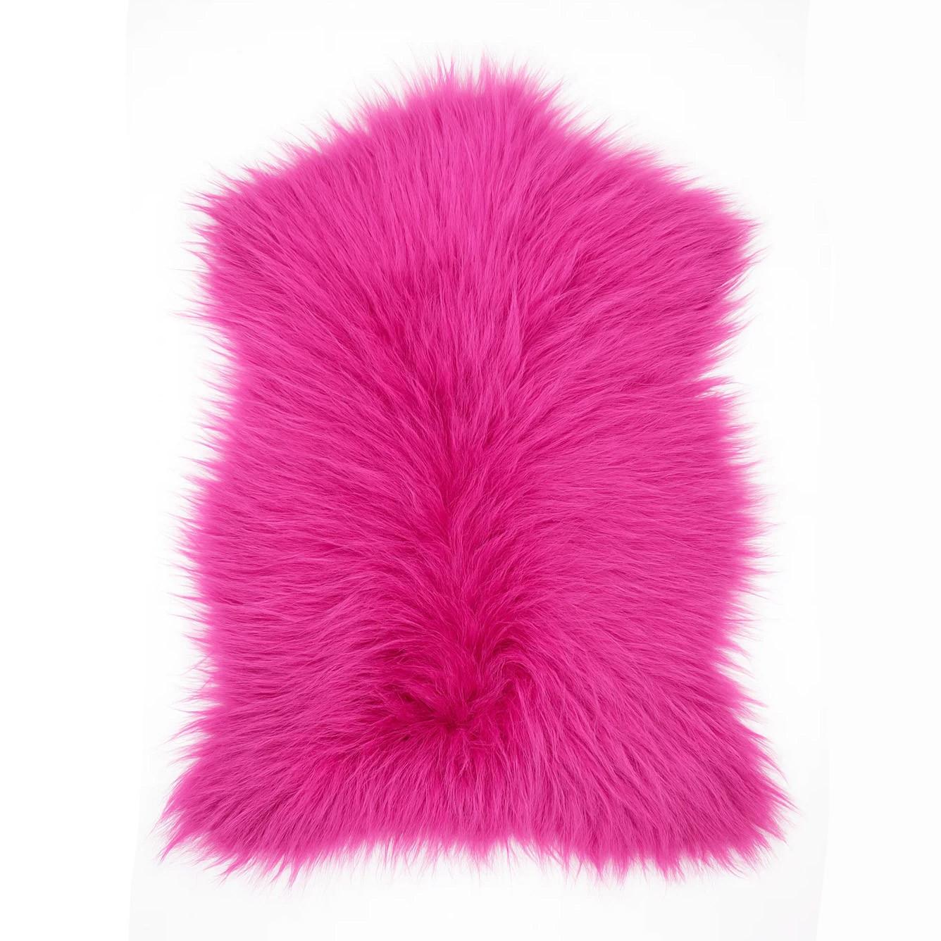 SCHAFFELL Island – Fuchsia Pink, Lange Weiche Wolle, ca. 100 cm - Pink, Fell (60/100cm) - Provellus