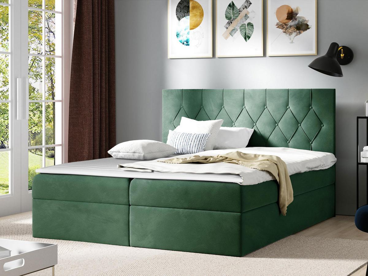 BOXBETT Sky - H3 - Grün, Holz (160/200cm) - MIRJAN24