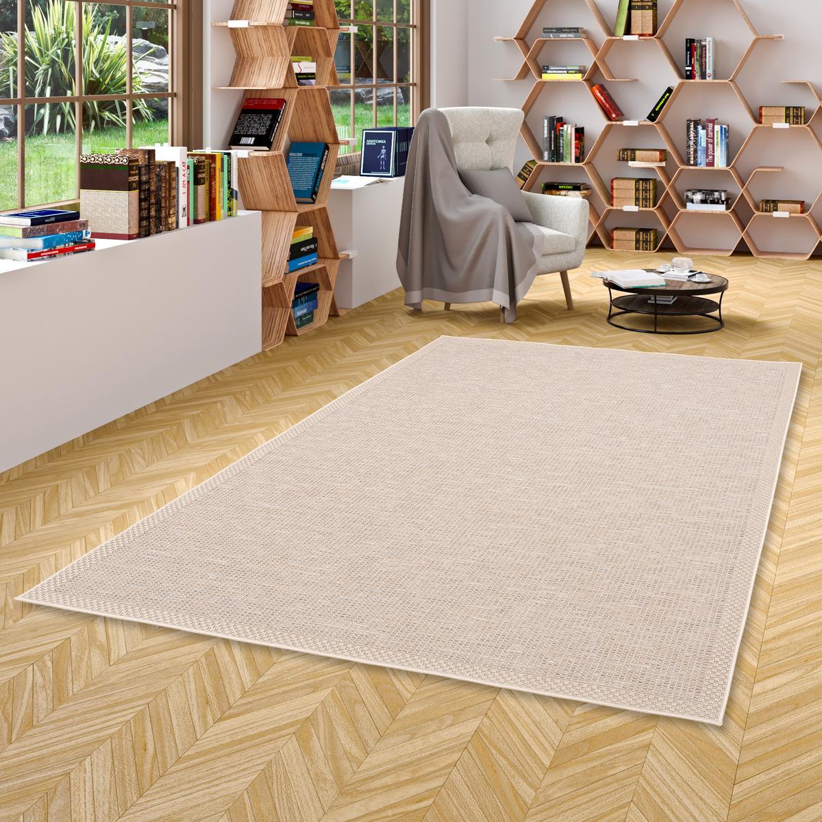 IN & OUTDOOR TEPPICH FLACHGEWEBE OTTAWA BORDÜRE - Beige, Textil (160/230cm) - Pergamon