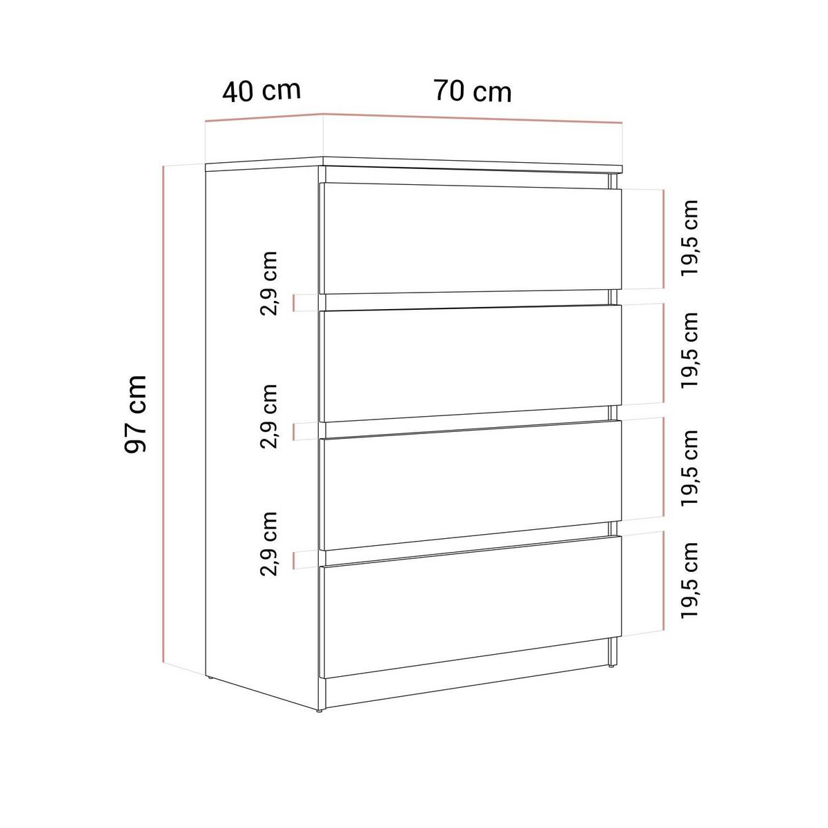 HIGHBOARD HANA M4 70 Kaschmir - Kaschmir, Holzwerkstoff (70/97/40cm) - Lookway