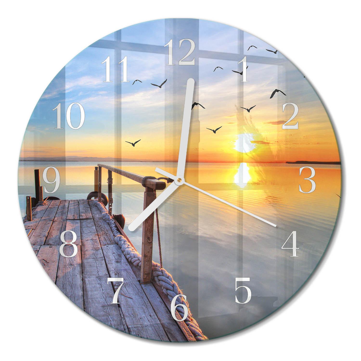 WANDUHR aus Glas Ø30 cm - Pier - Multicolor, Glas (30/30/0.4cm) - TULUP