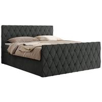 BOXBETT MIREN DUO 140/200 - Dunkelgrau Strukture - H3 - Dunkelgrau, Holz/Textil (140/200cm) - MKS