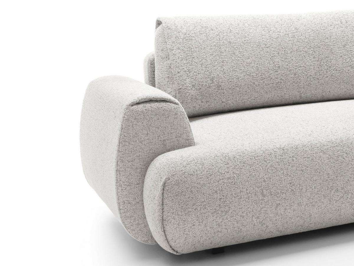 ECKSOFA ZEST Grau Geflochtener Stoff mit Schlaffunktion - Grau, Holz (270/167cm) - MASSENO