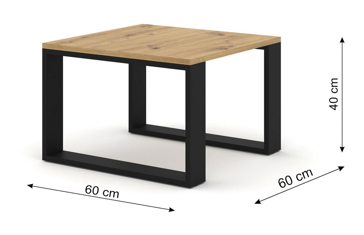 COUCHTISCH Artisan, Schwarz 60/40/60 - Schwarz, Holzwerkstoff (60/60/40cm) - RAUMHIRSCH FURNITURE
