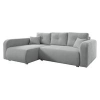 ECKSOFA Viena Cord, Seite: Links - Silberfarben/Hellgrau, Holz/Kunststoff (234/145cm) - MIRJAN24