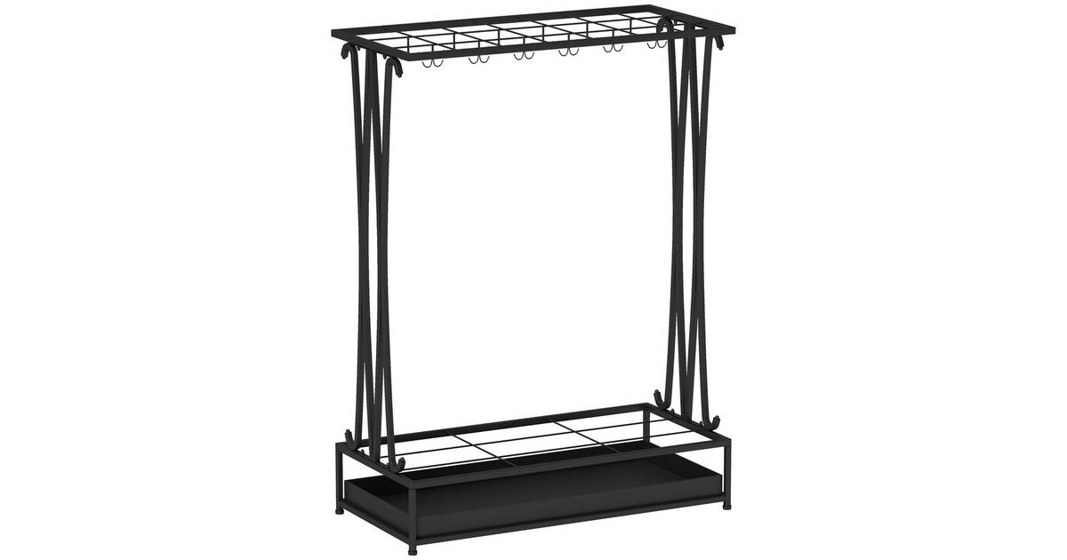 HOMCOM REGENSCHIRMSTÄNDER mit 24 Haken, 21 Löchern, 50 x 24 x 68 cm ...