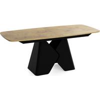 ESSTISCH Vanta rechteckig ausziehbar verlängerbar mit Schwarzem Metallgestell, Eiche Hell Braun 200-290/90/76 cm - Eichefarben/Schwarz, Holzwerkstoff/Metall (90/290/76cm) - WFL GROUP