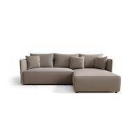 ECKSOFA Evora - Hellbraun, Holzwerkstoff/Textil (245/185cm) - Fun Möbel