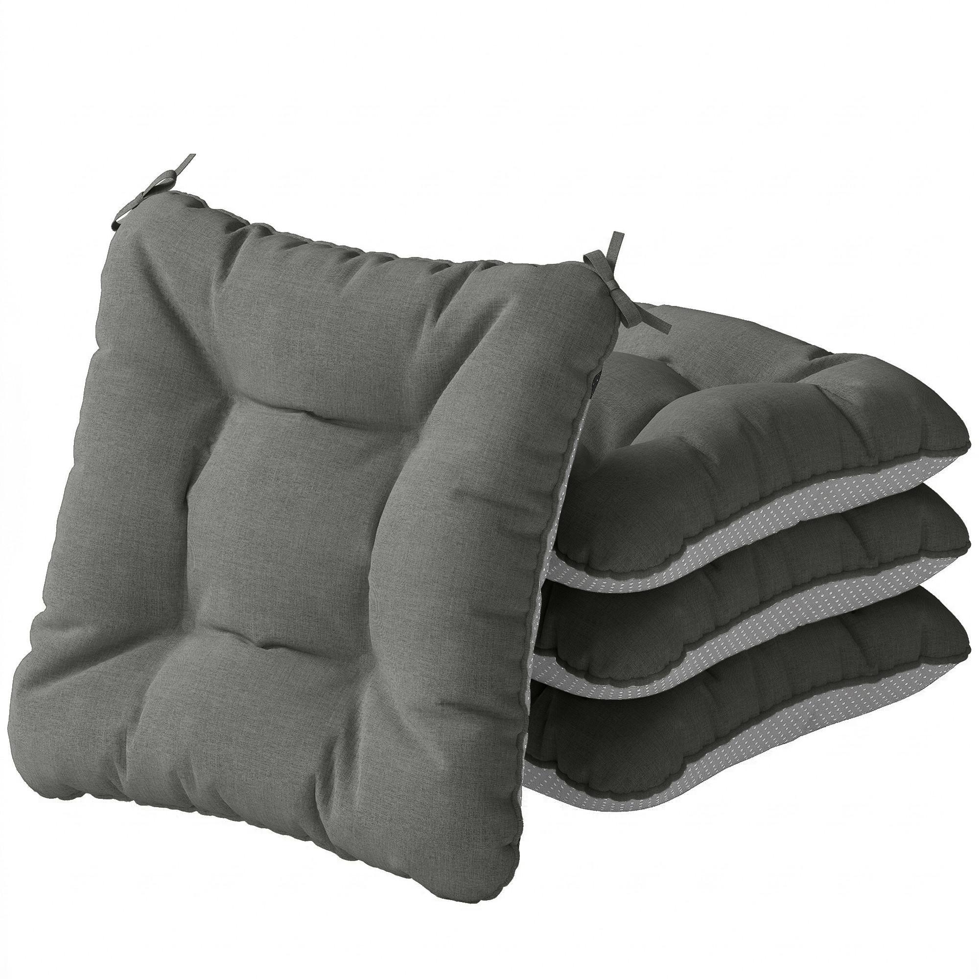 OUTDOOR-SITZKISSEN 4ER-SET aus Polyester Dunkelgrau - Dunkelgrau, Textil (39.5/39.5/10cm) - Outsunny