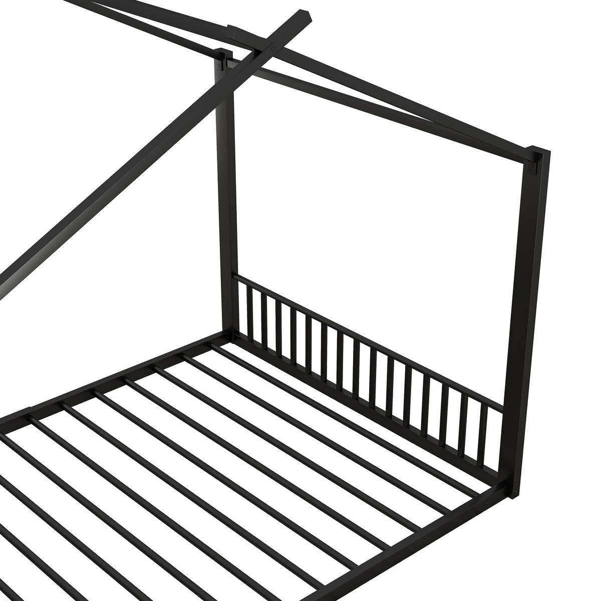 KINDERBETT metall 140x200 kinderbett schwarz - Schwarz, Metall (140/200cm) - Urban Meuble