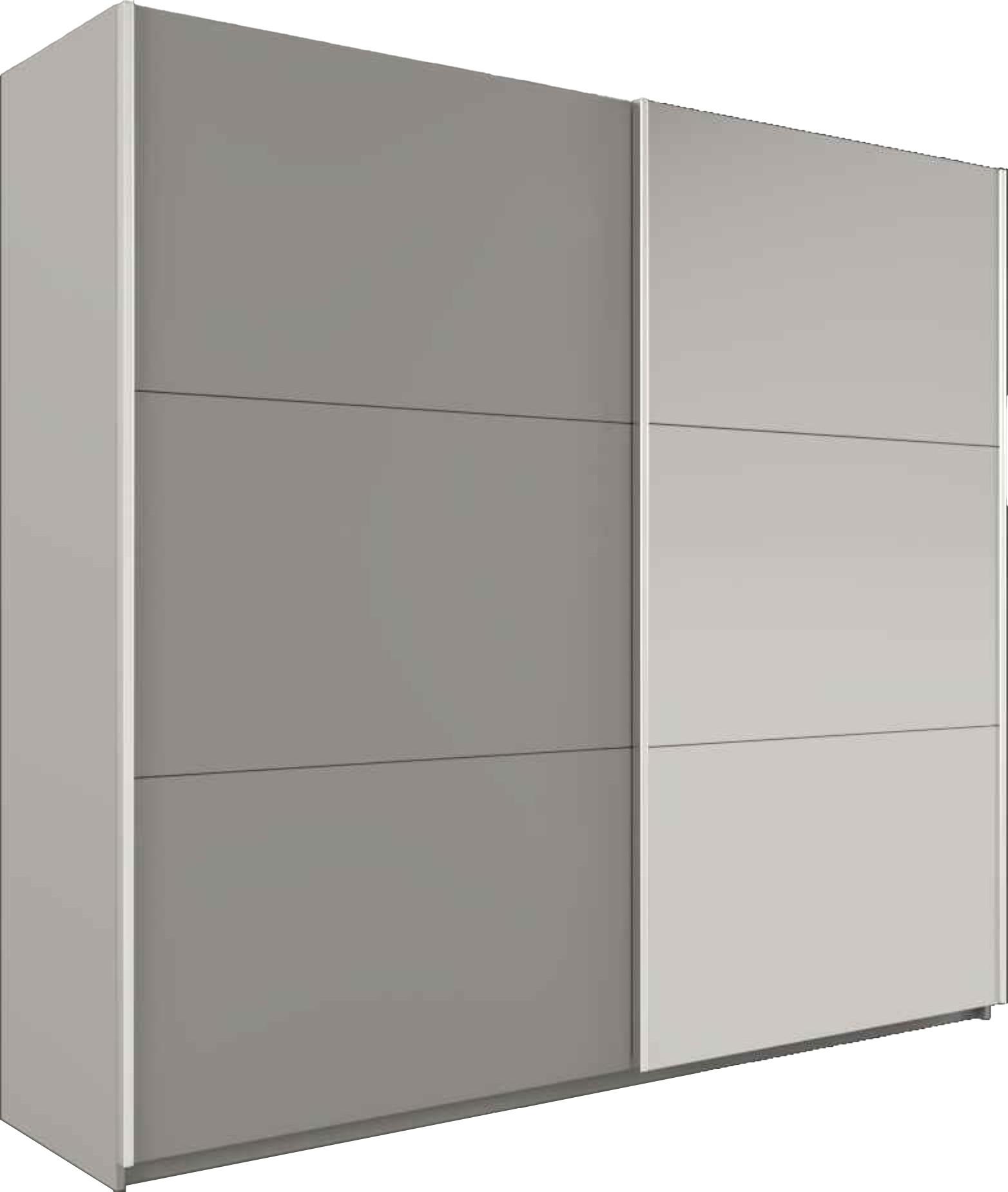 SCHWEBETÜRENSCHRANK IVERN 200/215/65 cm 2-türig mit Spiegel Grau - Grau, Holzwerkstoff (200/215/65cm) - MASSENO