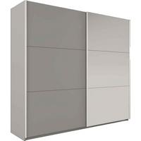 SCHWEBETÜRENSCHRANK IVERN 200/215/65 cm 2-türig mit Spiegel Grau - Grau, Holzwerkstoff (200/215/65cm) - MASSENO