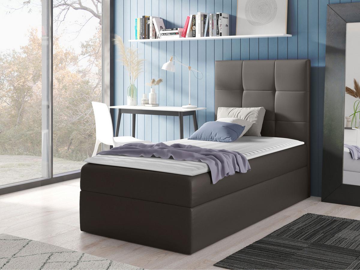 BOXBETT Mini 2, Seite zum Öffnen des Bettkastens: Rechts - H3 - Graphitfarben, Holz (90/200cm) - MIRJAN24