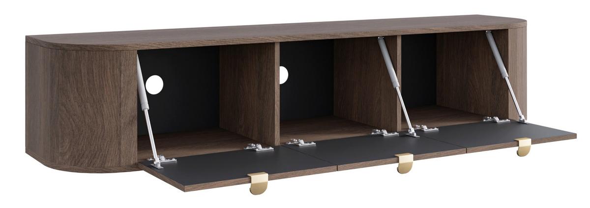 TV-HÄNGEBOARD Coru 175 cm - Dunkelbraun, Holzwerkstoff/Metall (175.4/35/39.1cm) - Selsey