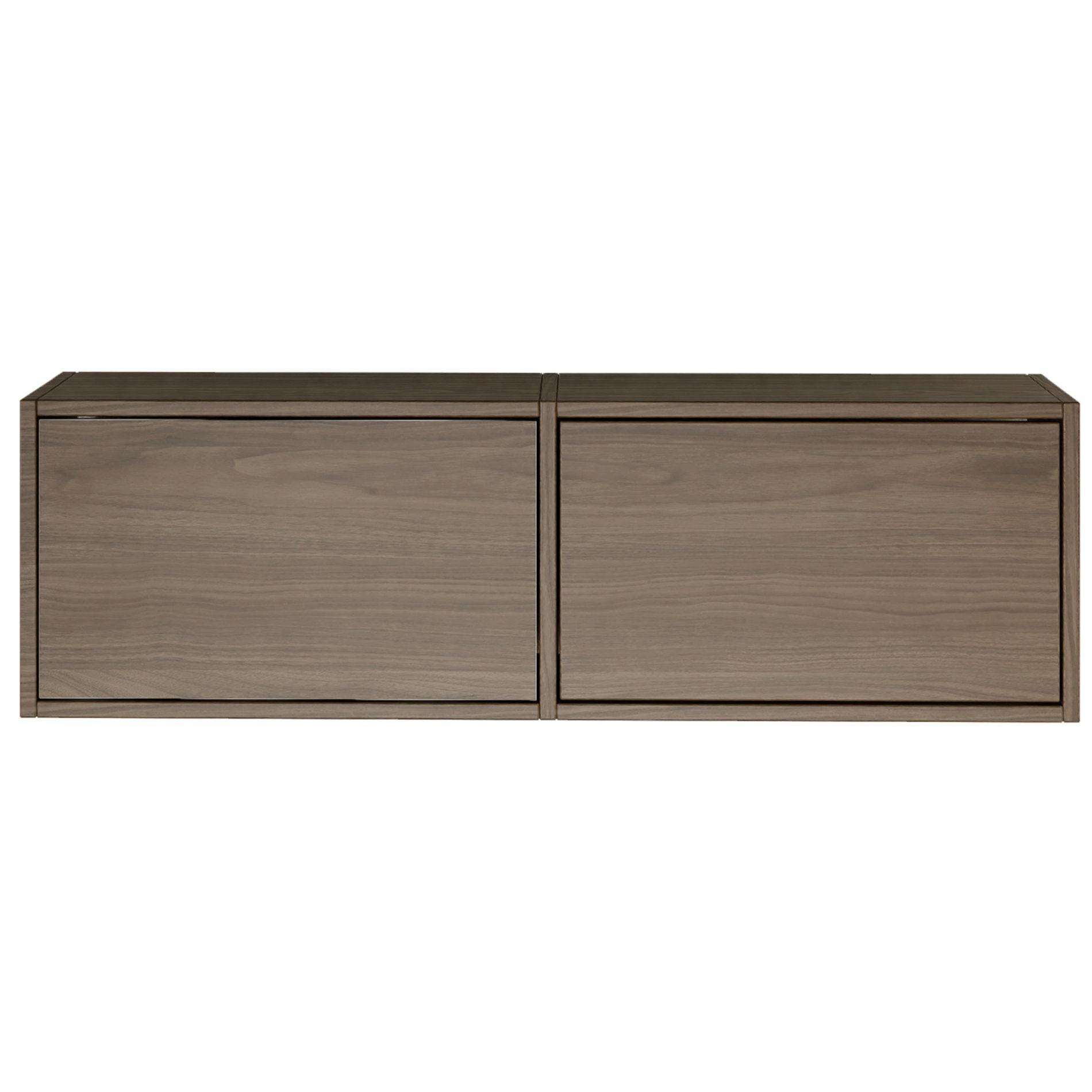 TV-LOWBOARD hängend, 2 Klappen, Walnuss, 100 cm - Dunkelbraun, Holzwerkstoff (100.6/30/30cm) - Selsey