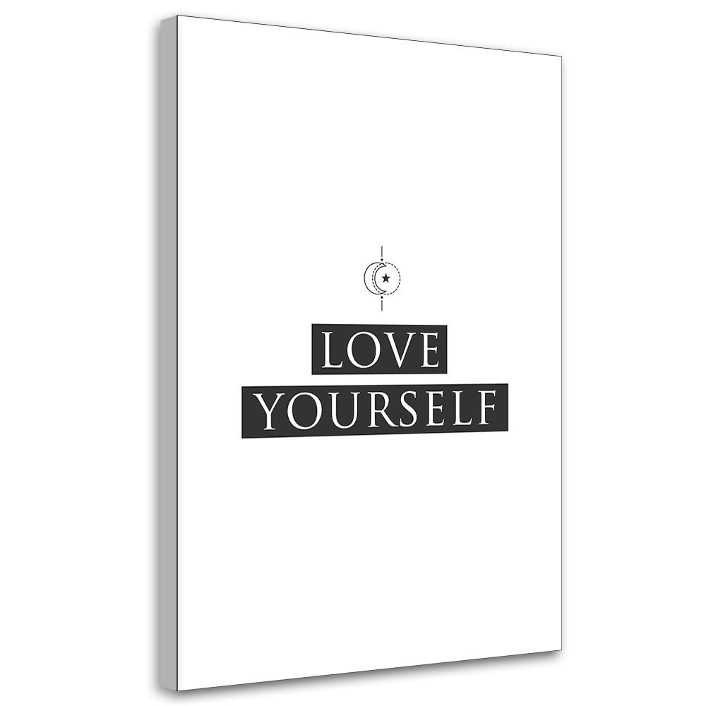 WANDBILD inschrift liebe dich selbst - Schwarz, Textil (40/60cm) - Feeby