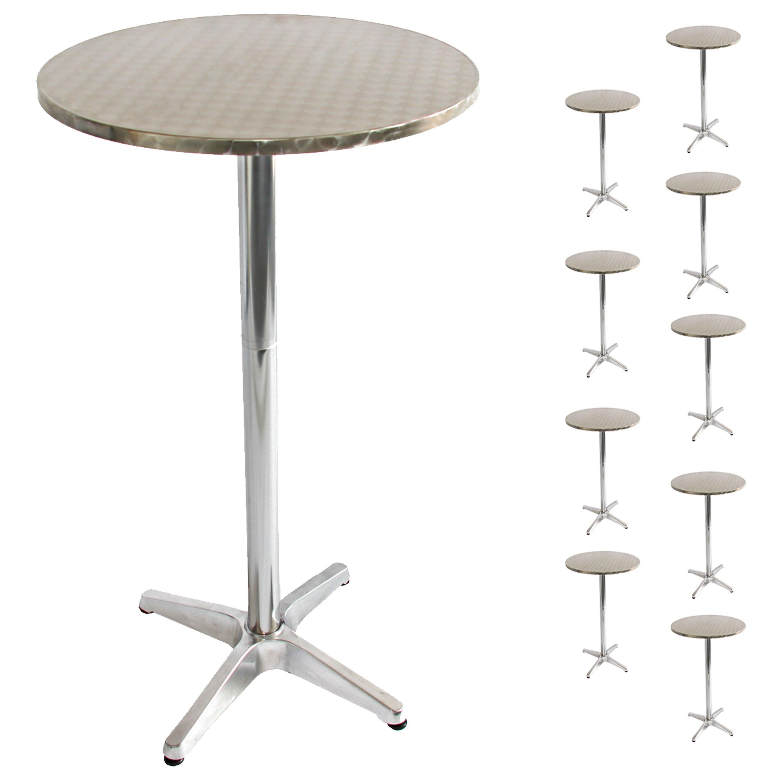 ALU-STEHTISCH 10ER-SET rund Silber 10er-Set - Silberfarben, Metall (60/60/110cm) - MCW