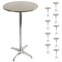 ALU-STEHTISCH 10ER-SET rund Silber 10er-Set - Silberfarben, Metall (60/60/110cm) - MCW