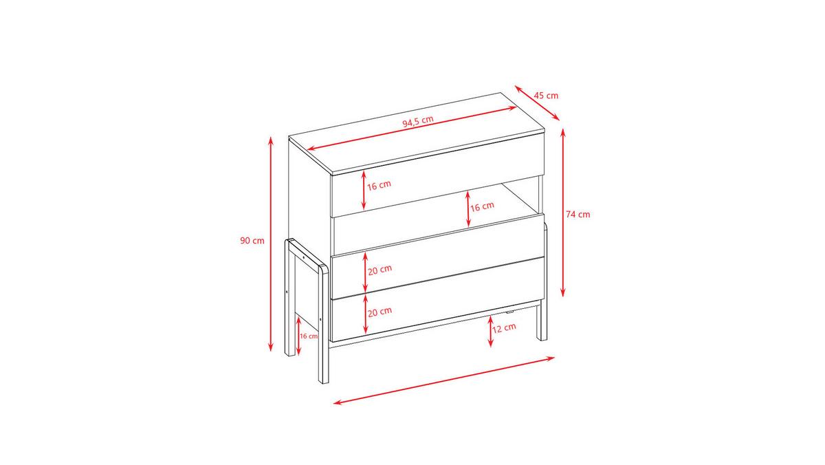 KOMMODE VICTOR Weiß Weiß 94/90/45 - Weiß, Holzwerkstoff (94/90/45cm) - RAUMHIRSCH FURNITURE