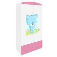 KINDERKLEIDERSCHRANK Blaubär - Hellrosa, Holzwerkstoff (90/175/52cm) - RAUMHIRSCH FURNITURE