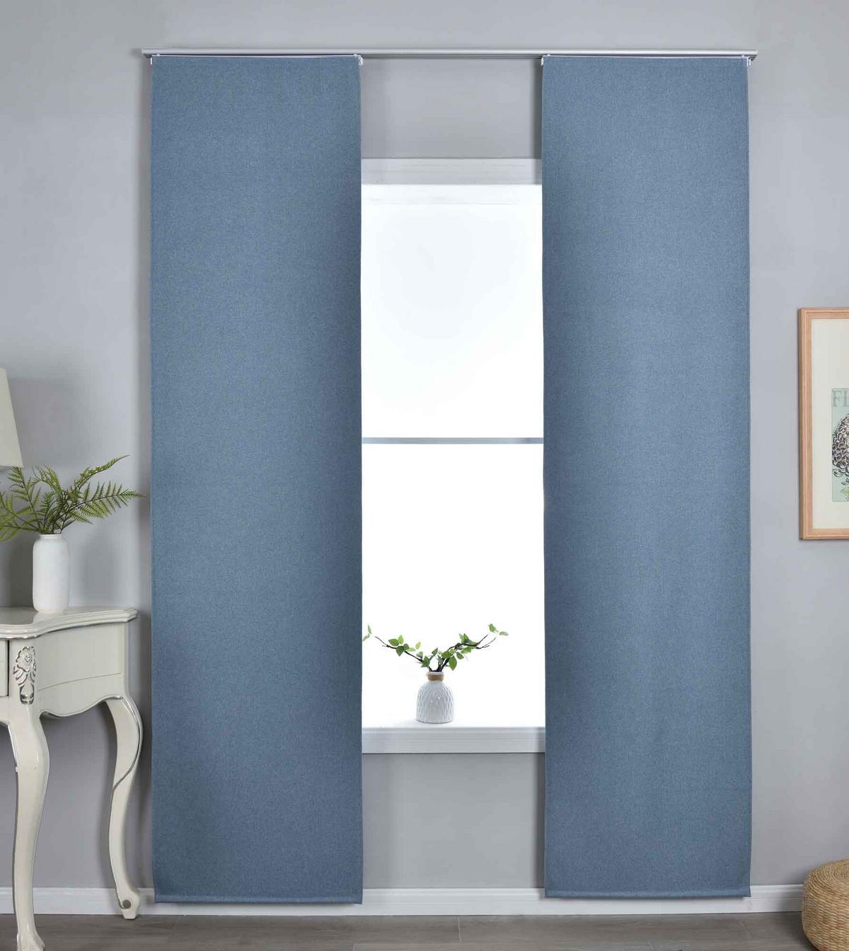SCHIEBEVORHANG 2ER SET »München Dark« HxB 245x60 cm Blau - Blau, Textil (60/245cm) - Gardinenbox