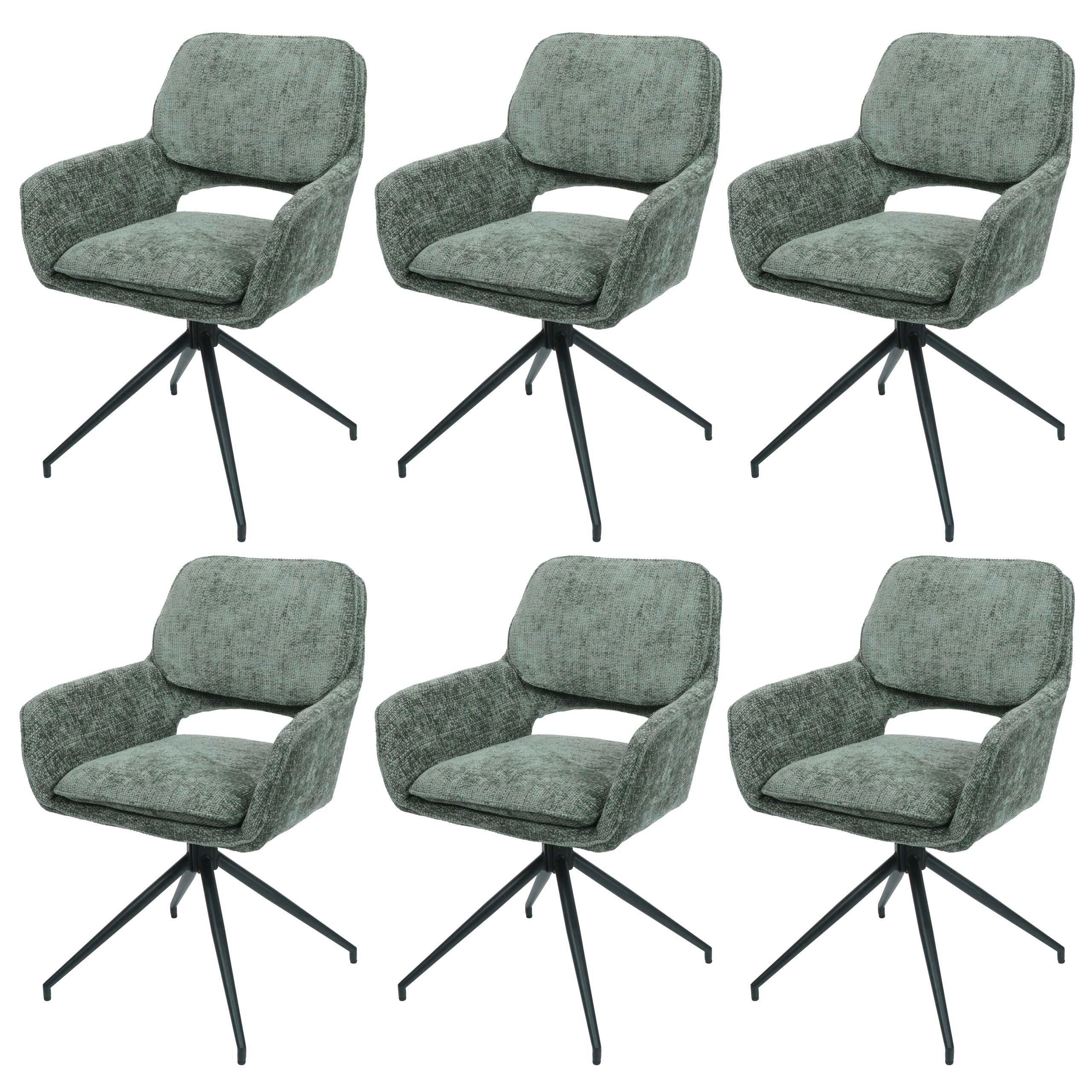 ESSZIMMERSTUHL Grün 6er-Set - Grün, Textil (57/86/61cm) - MCW