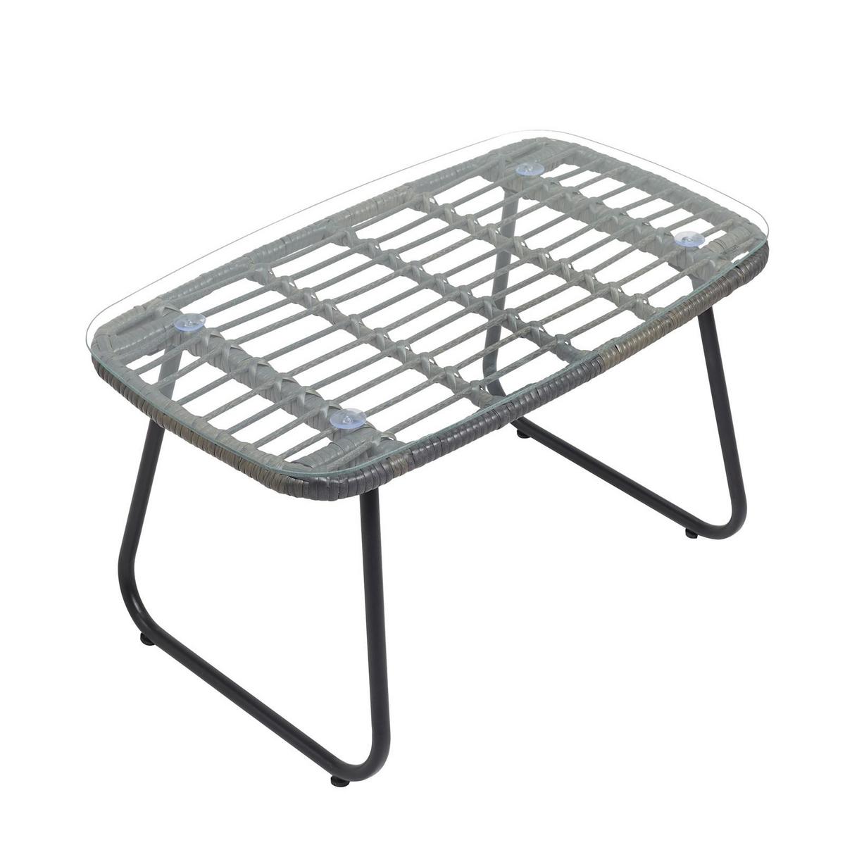 GARTENLOUNGE RIVIERA 4er Set grau/schwarz - Hellgrau/Grau, Metall - IDIMEX