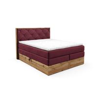 BOXSPRINGBETT Navel - Bordeaux, Holzwerkstoff/Textil (200/200cm) - Fun Möbel