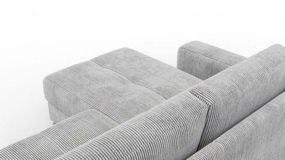 ECKSOFA OLI 4-Sitzer links, hellgrau - Hellgrau, Holz/Textil (295/172cm) - Wozimo