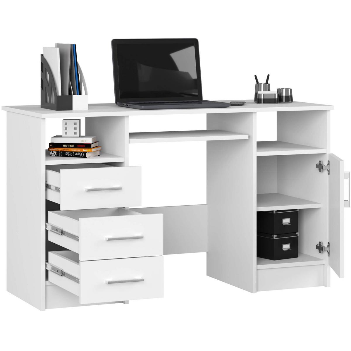 SCHREIBTISCH Weiß 74/124/52 - Weiß, Holzwerkstoff (120/50/74cm) - RAUMHIRSCH FURNITURE