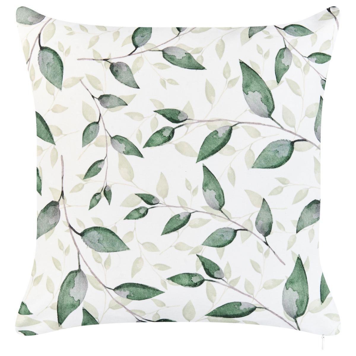 GARTENKISSEN 2er-Set Grün 45/7 cm Flyleaf - Weiß/Grün, Textil (45/45/45cm) - Beliani