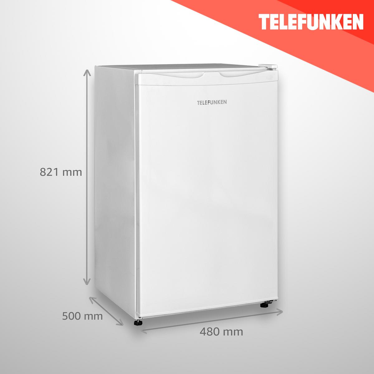 KÜHLSCHRANK, ohne Gefrierfach, freistehend, klein, 90 Liter Nutzinhalt, mit Gemüsefach & 3 Ablagen, Temperaturregelung, CF-31-121-W - Weiß, Kunststoff/Metall (48/82.1/50cm) - Telefunken