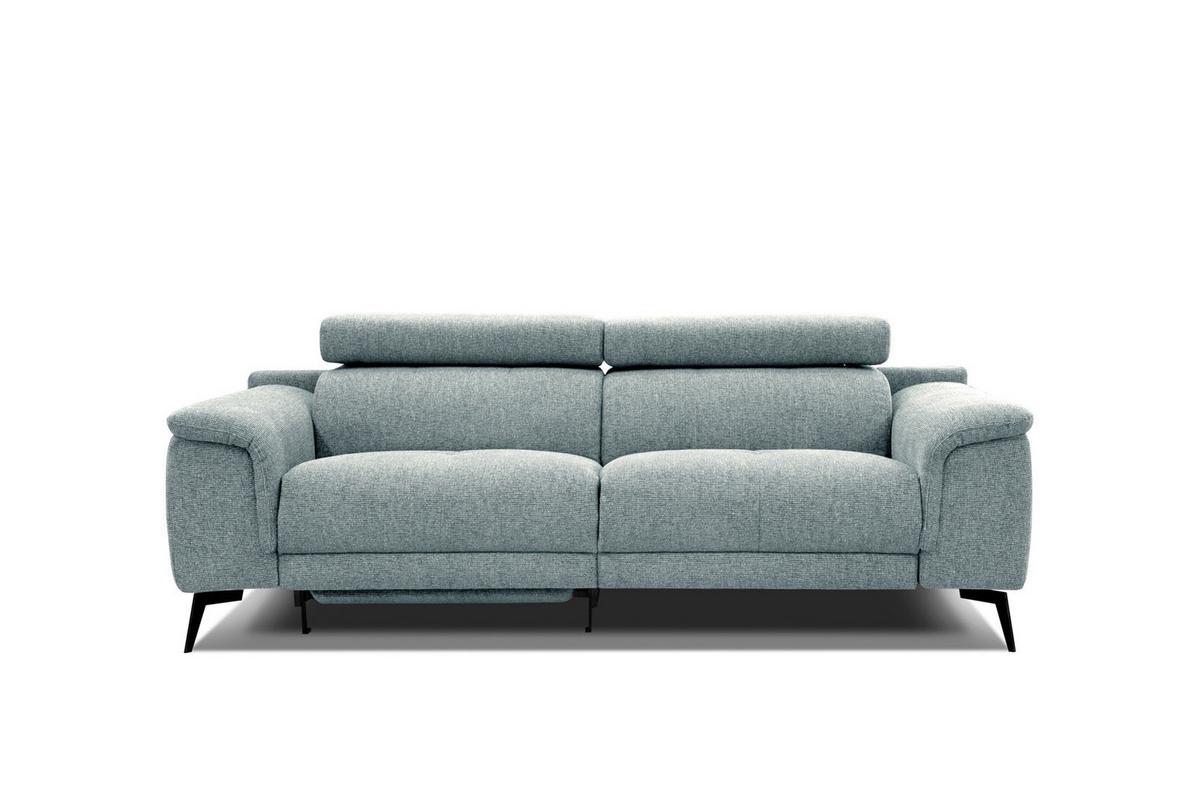 RELAXSOFA FIERO 3-Sitzer mit 1 Relaxfunktion, mintgrün - Schwarz/Mintgrün, Holzwerkstoff/Textil (212/82/103cm) - Wozimo