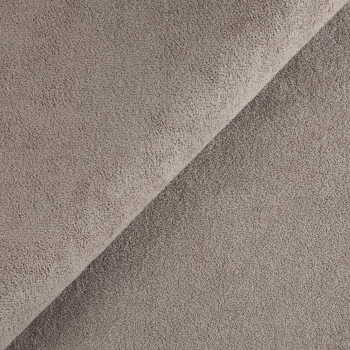 SCHLAFSOFA Belluno aus hochwertigem Taupe Plüschstoff mit Bettkasten und tiefen Steppungen in Bubble-Optik - Taupe/Schwarz, Holz/Kunststoff (205/87/105cm) - S-Style