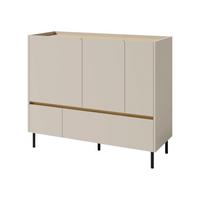 KOMBIKOMMODE Luca LC08 - Sandfarben/Schwarz, Holzwerkstoff/Metall (120/105/40cm) - MIRJAN24
